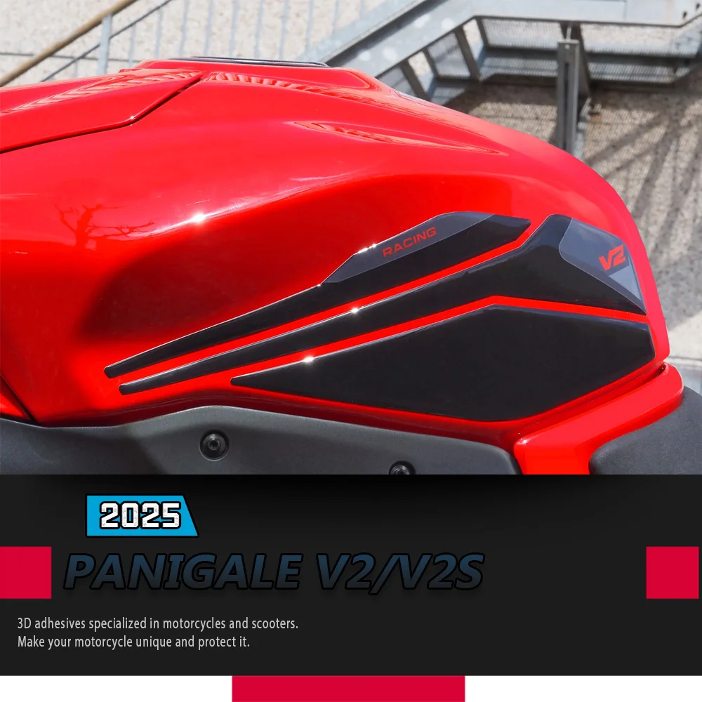 

For Panigale V2S V2 Motorcycle Accessories 3D Sticker Oil Tank Side Knee Anti-Slip Protector Tank Pad 2025