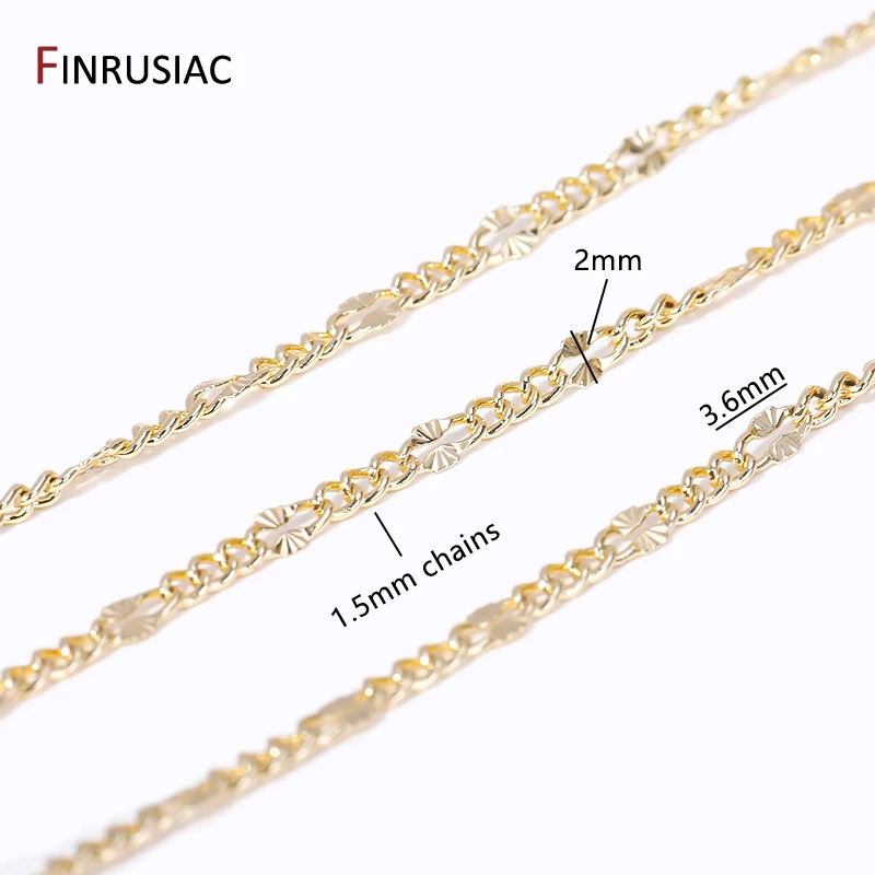 14K Gold Plated Brass Sunflower Chains DIY Nacelace Bracelet Component, High Quality Gold Chain For Jewelry Making Supplies