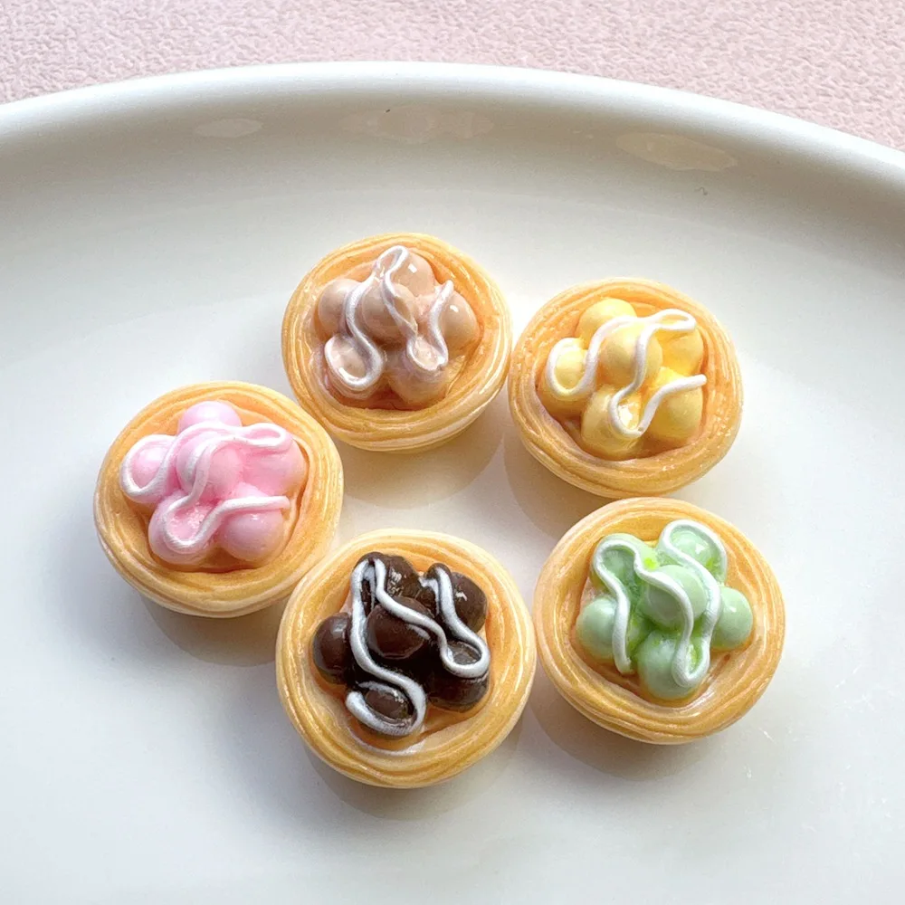 

​​Resin Ice Cream Egg Tart Flatback Cabochon, DIY Shoe Decoration Charms, Miniature Fridge Magnet, Crafting Supplies Accessories