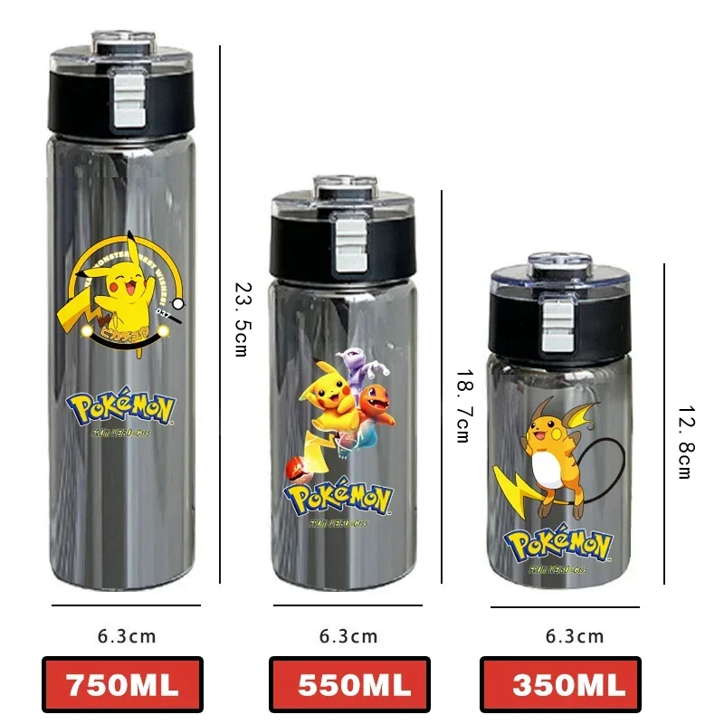 Pokemon Water Cup Anime Portable Children\'s Cute Pikachu Mewtwo Plastic Cartoon Outdoor Sports Large Capacity Water Bottle Gifts