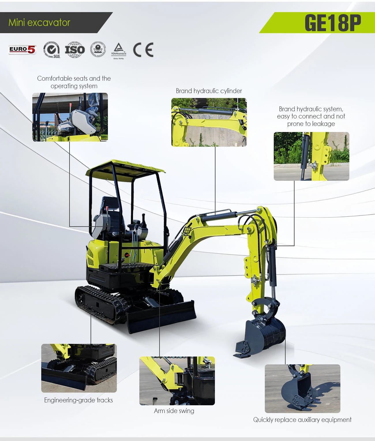 Passen Sie den Minibagger mit 1,4 Tonnen und 2,6 Tonnen Yanmar-Motor und Schnellkupplung an. CE EPA EURO5-Bagger zum Fabrikpreis zum Verkauf mit Bagger – Detail 21