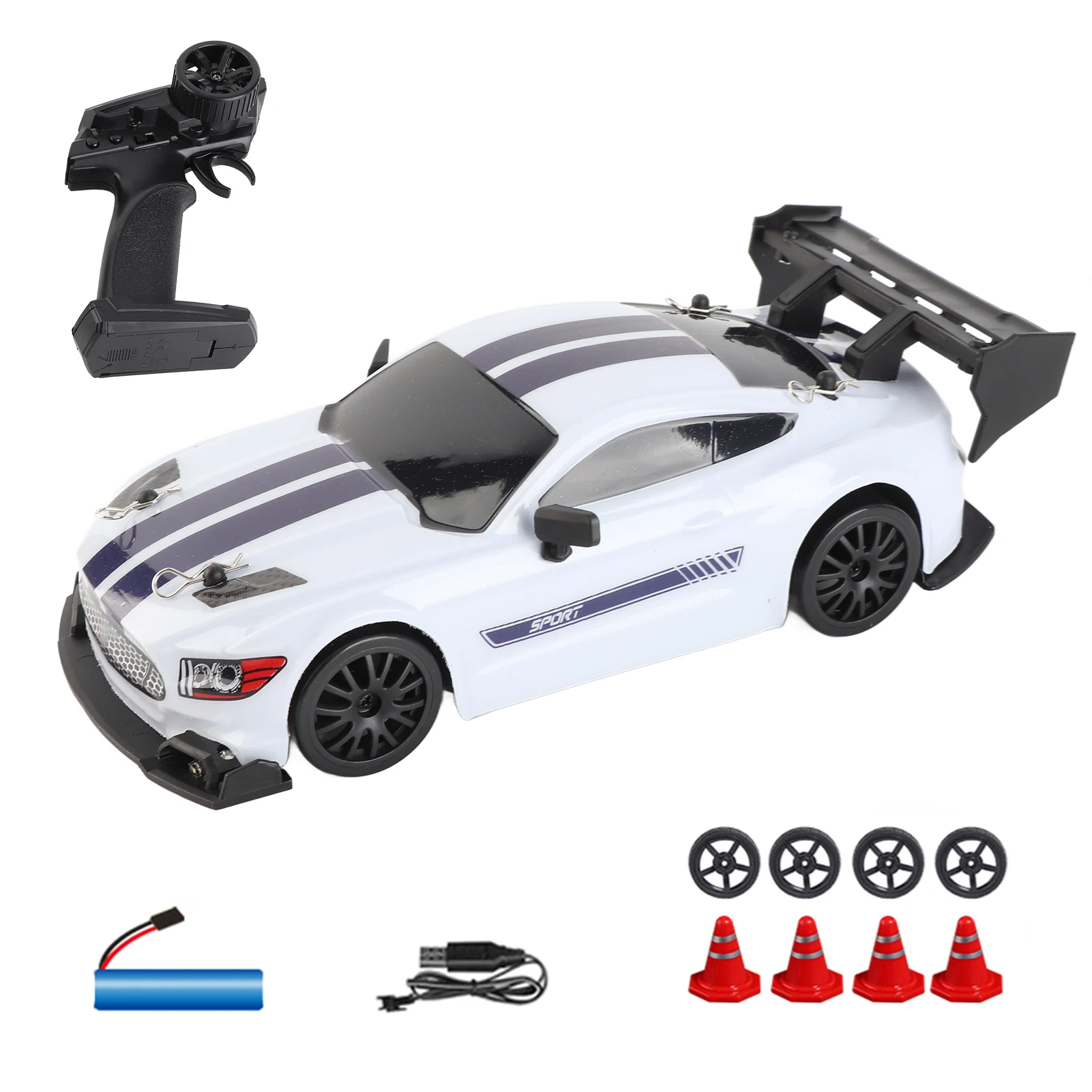 

Дрифтовый автомобиль с дистанционным управлением 2,4 ГГц, 1:24, 20 км/ч, высокоскоростной дрифтовый автомобиль с дистанционным управлением, 4WD с передними фонарями, нижними фонарями, хвостом