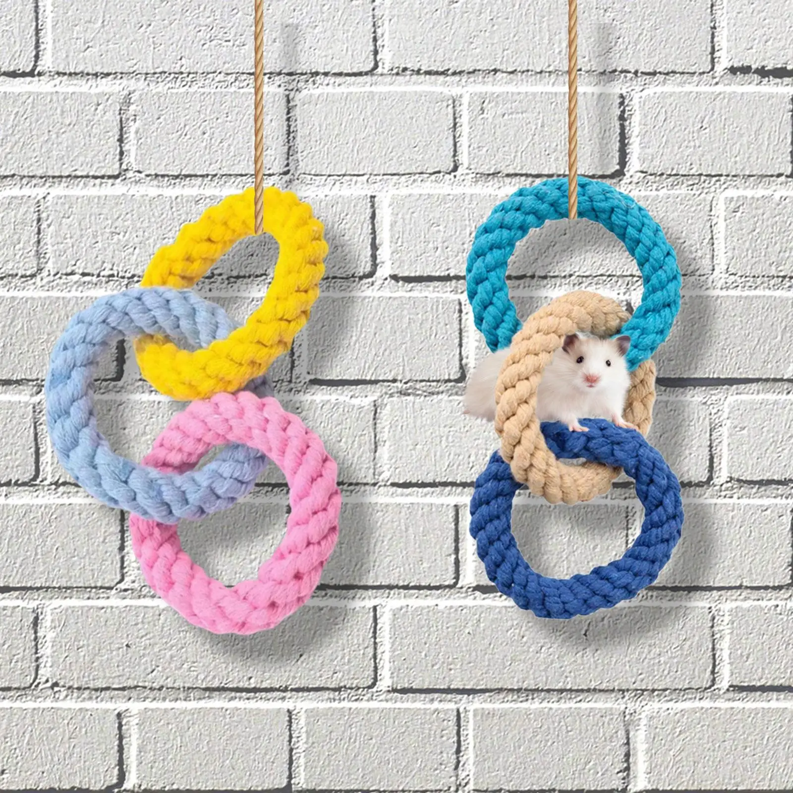 2Pcs Birds Rope Perch Training Parrot Rope Swings Cage Hanging Climbing Toy for Lovebird Cockatiels Cockatoo Small Parakeets