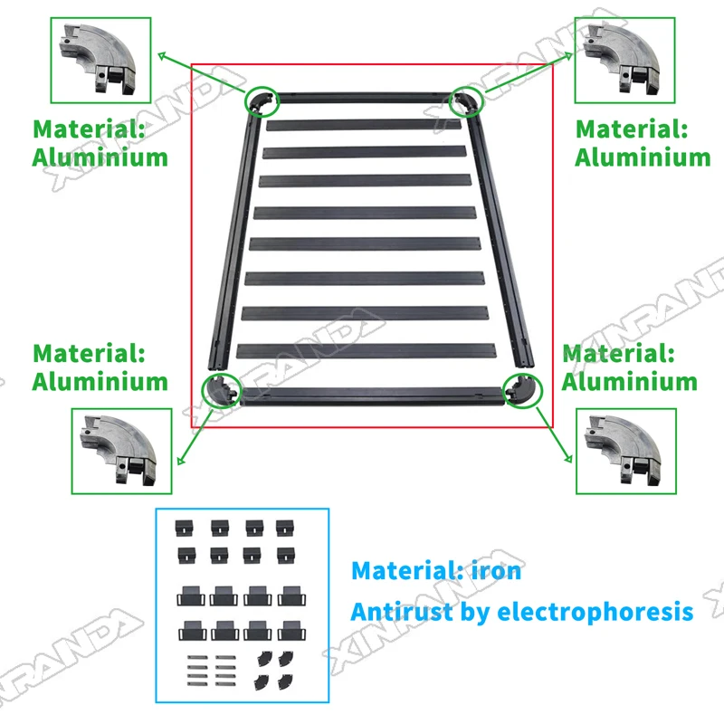 

5-дверные аксессуары, автомобильный багажник на плоской крышу из алюминиевого сплава для Suzuki Jimny JC74 2023 2024 + HOLACAR