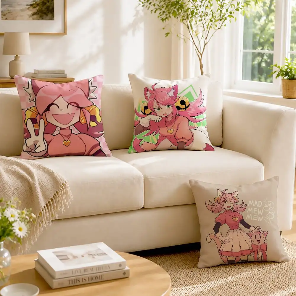 Mad Mew Mew U-Undertale  Customizable Square Pillow case Double Sided Print Sofa Bedroom Decor Cushion Cover