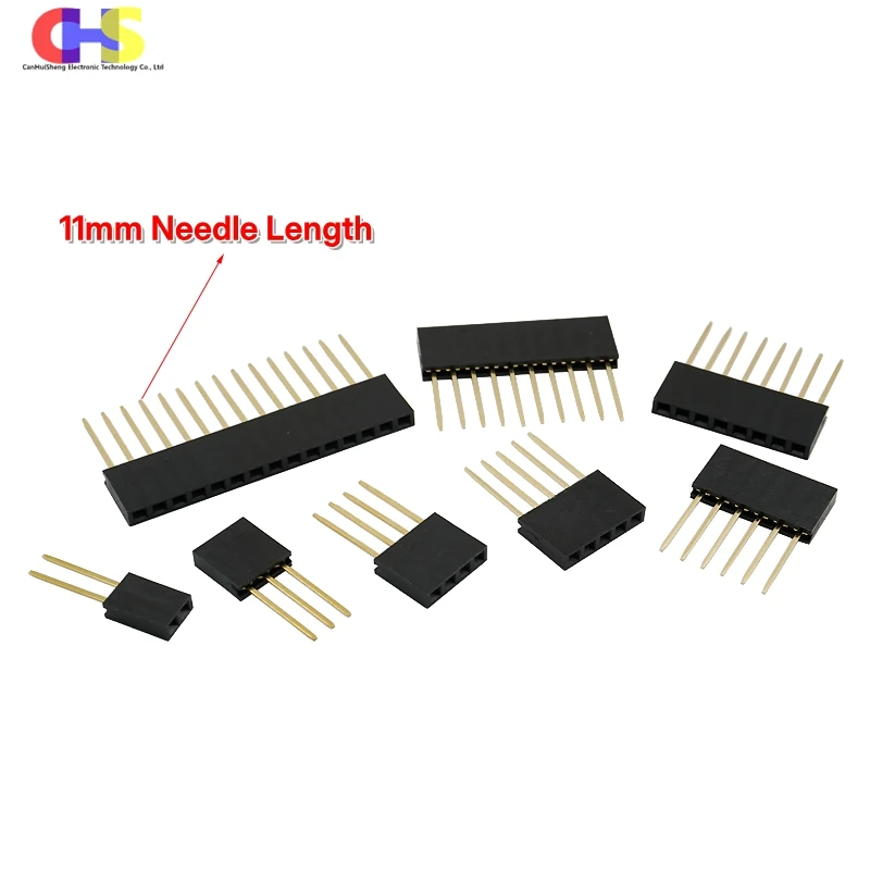 5-100pcs-254mm-11mm-pino-longo-empilhavel-fileira-unica-conector-femea-1x2-3-4-5-6-8-10-12-15-16-20-40p-soquete-pcb-para-arduino