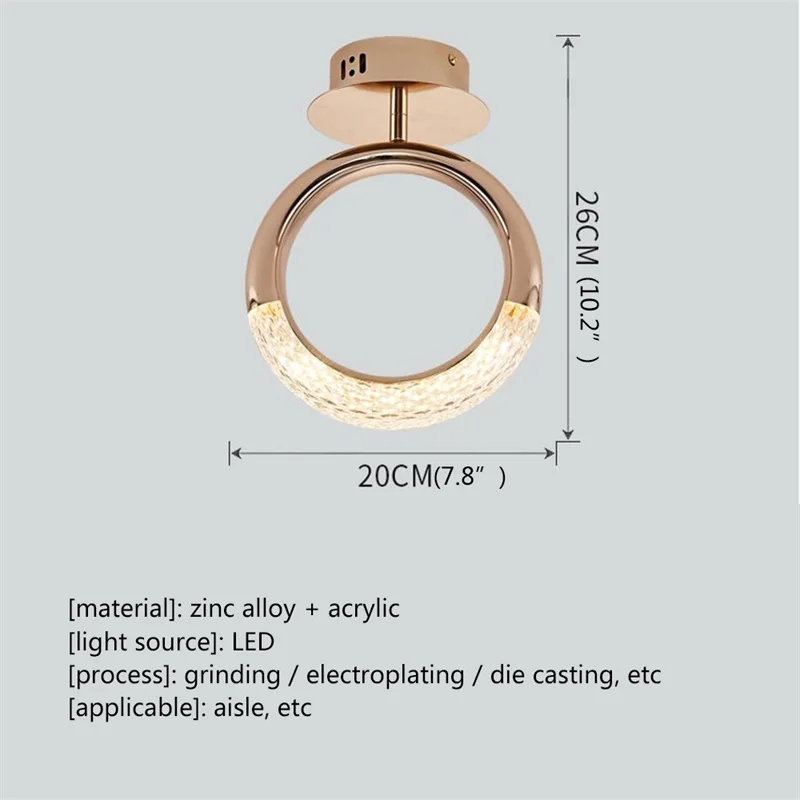 مرسى LED إضاءة السقف الشمال الإبداعية حلقة مستديرة مصباح تركيبات المنزل للديكور الممر الدرج