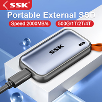 SSK Portable SSD 1TB 2TB External Solid State Drives Up To 2000MB/s Type-C External Hard Drive for Mobile Phone Computer Laptop