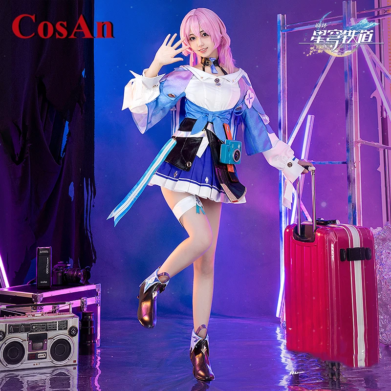 

CosAn Game Honkai: Star Rail March 7th Cosplay Costume Lovely Sweet Combat Uniform Female Activity Party Role Play Clothing