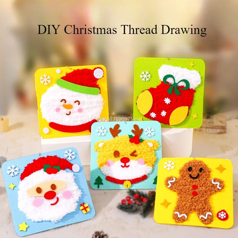 Children's  DIY New Kids Christmas Ornament Sewing Kit Sewing Set Beginner Embroidery Toy Sewing Kit Educational Christmas Craft