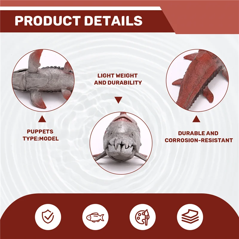 A63T-20Cm dinosaures modèle Dunkleosteus dinosaure poisson décoration figurine modèle pour enfants Collection Brinquedos