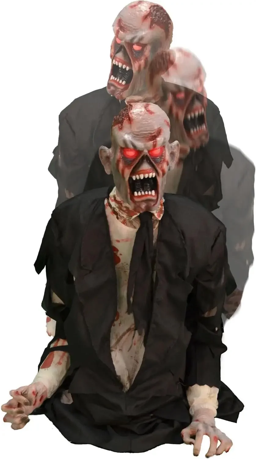 Damien by Tekky, Battery-Operated, Motion and Sound Activated Animatronic Zombie with Sound Effects and Lights for Indoor