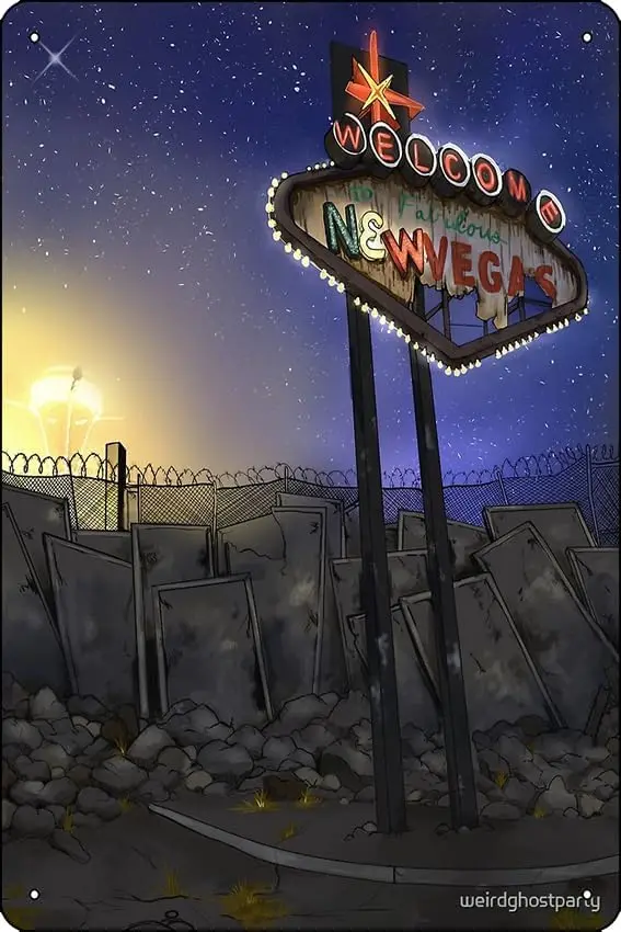 welcome to fabulous new vegas Poster 8 x 12 Inch Funny Metal Tin Sign Game Room Man Cave Wall Decor sign