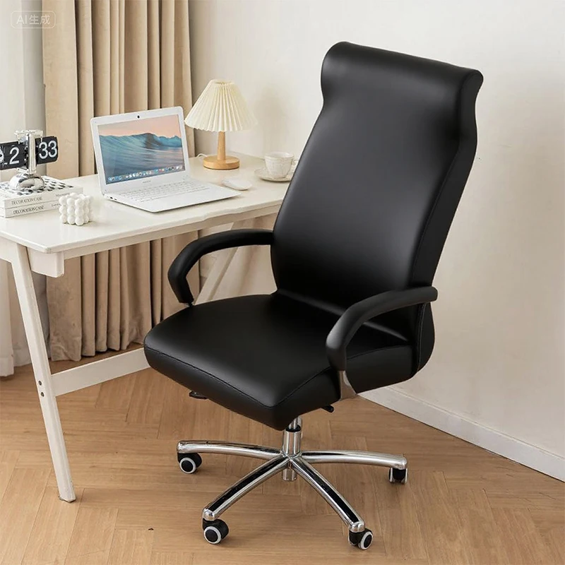 Waterproof PU Leather Chair Cover Stretch Office Computer Chair Slipcover Rotating Chair Seat Cover Swiveling Gaming Chair Cover