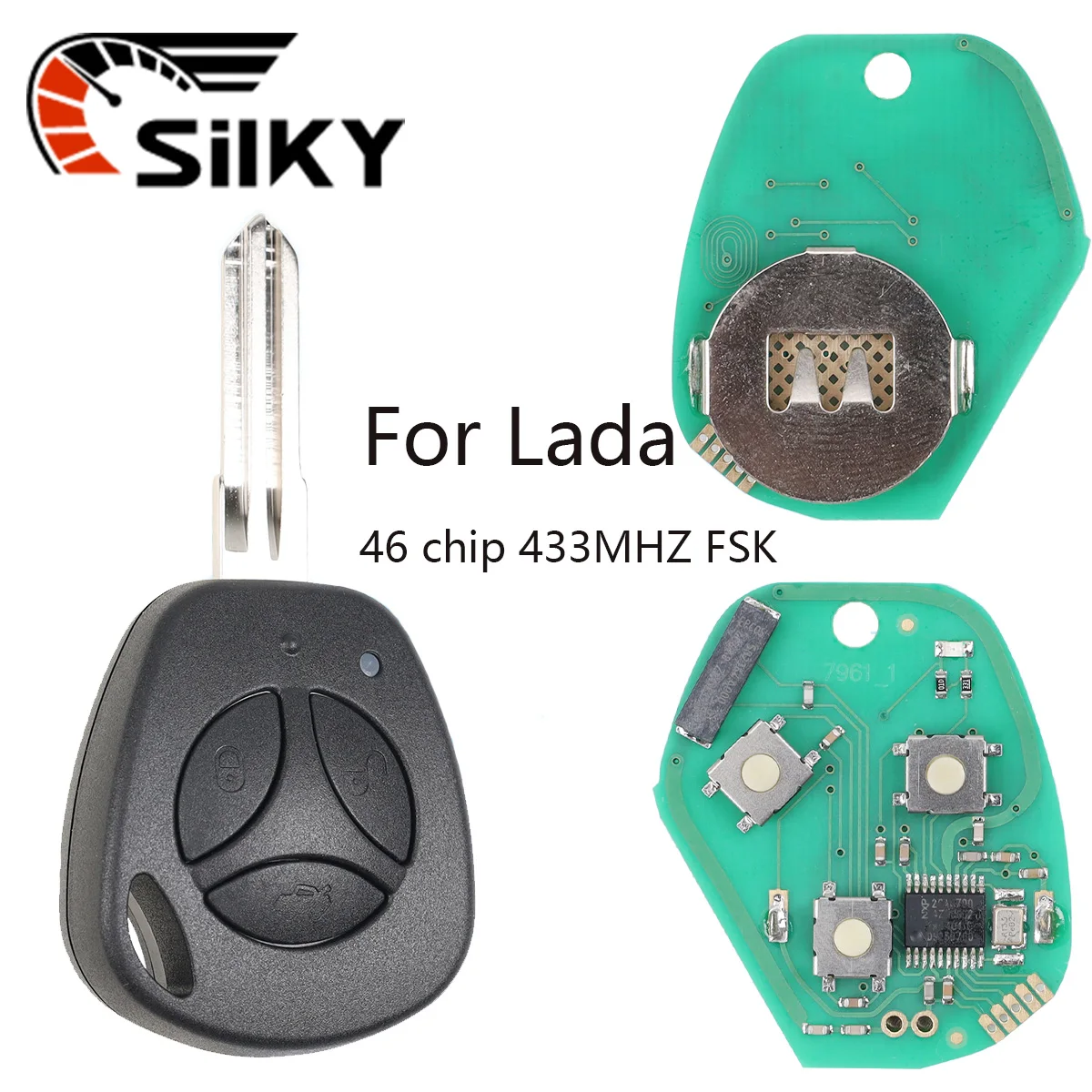 SilKY 3 Buttons Control 433Mhz ID46 Chip PCF7941 Remote Car Key For Lada Granta Priora Vesta X-Ray XRay Sedan Sport Kalina
