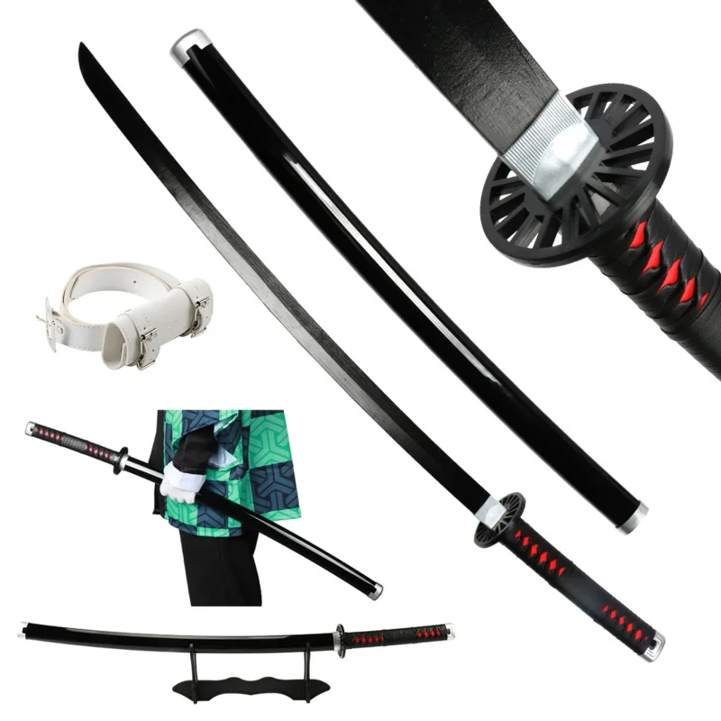 Ręcznie robiony Demon pogromca Katana 104cm Anime Cosplay broń miecz samuraja prawdziwy Rengoku Tanjiro różnorodność stylów catana