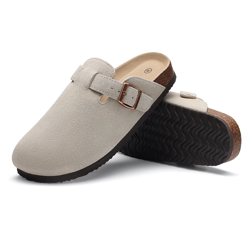 Eyriphy tamancos sapatos dos homens mules unisex sandálias de cortiça mules tamancos de couro mulas camurça tamancos clássico cortiça tamancos masculino sandália