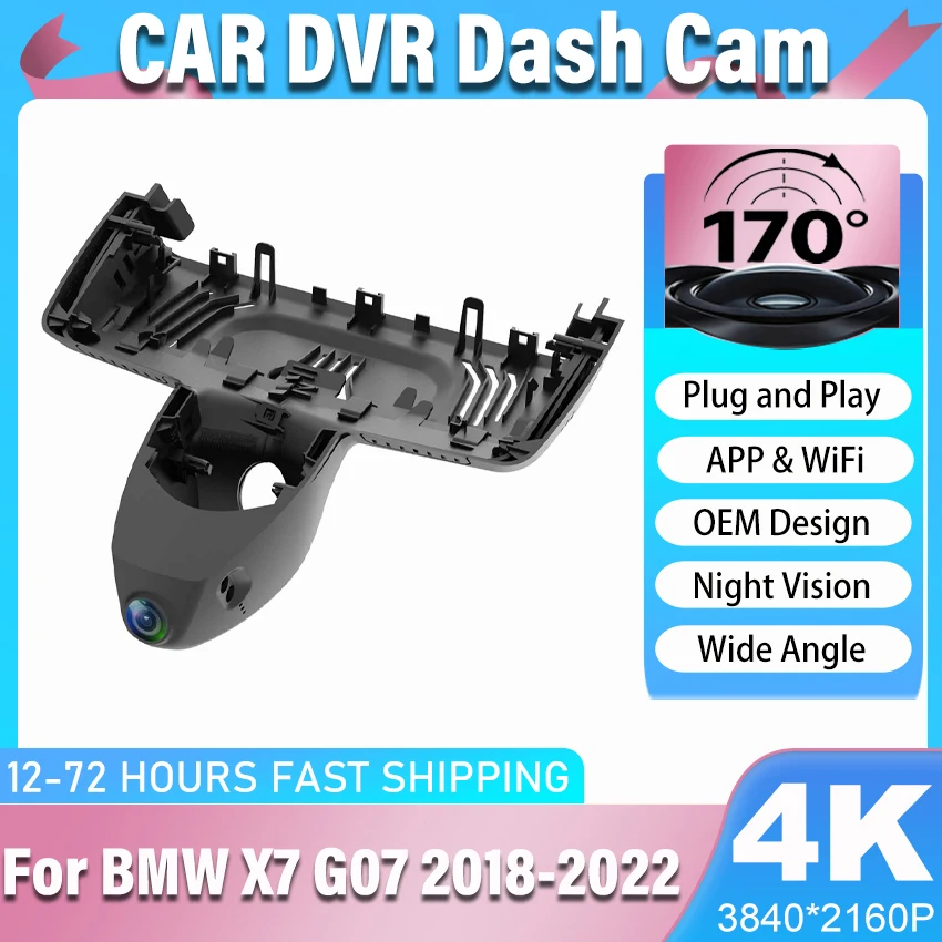 For BMW X7 G07 2018-2022 Front and Rear 4K Dash Cam for Car Camera Recorder Dashcam WIFI Car DVR Recording Devices