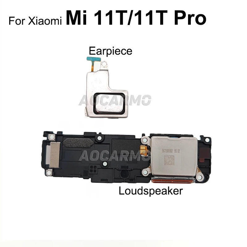 AocarmoTop Ear Speaker Earpiece For Xiaomi 11T Mi 11T Pro Bottom LoudSpeaker Buzzer Ringer Flex Cable Repair Parts