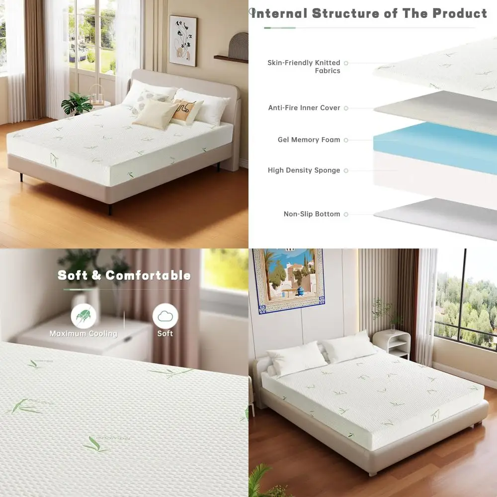 

8-дюймовый матрас из пены с эффектом памяти средней жесткости, не требующий геля, с моющимся чехлом — идеально подходит для комфорта и поддержки