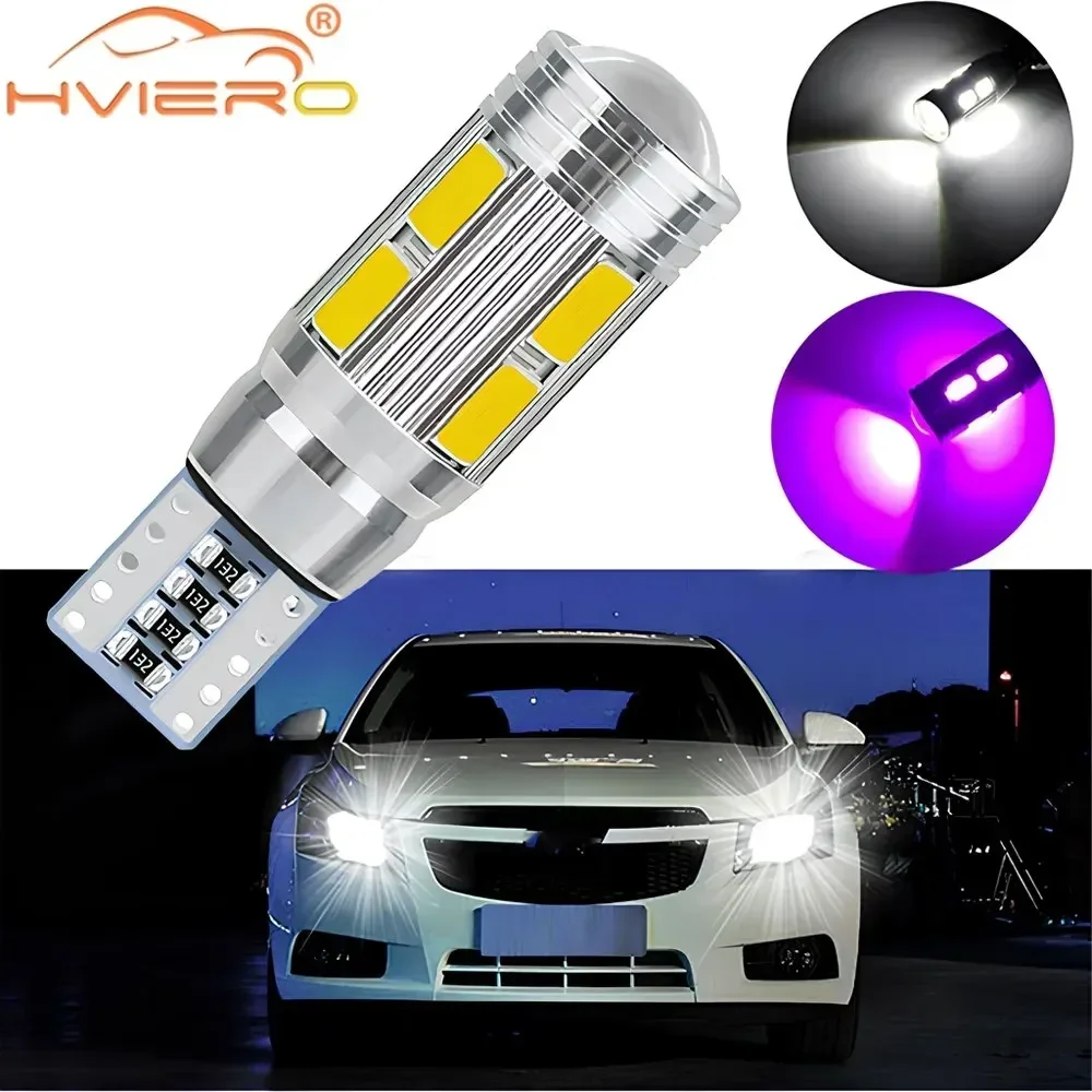 1/2PCS Car Reverse Lighting Turn Signal Brake Bright Bulb T10 5630 10SMD Wedge License Plate Lamp Multicolor Canbus Retrofitting