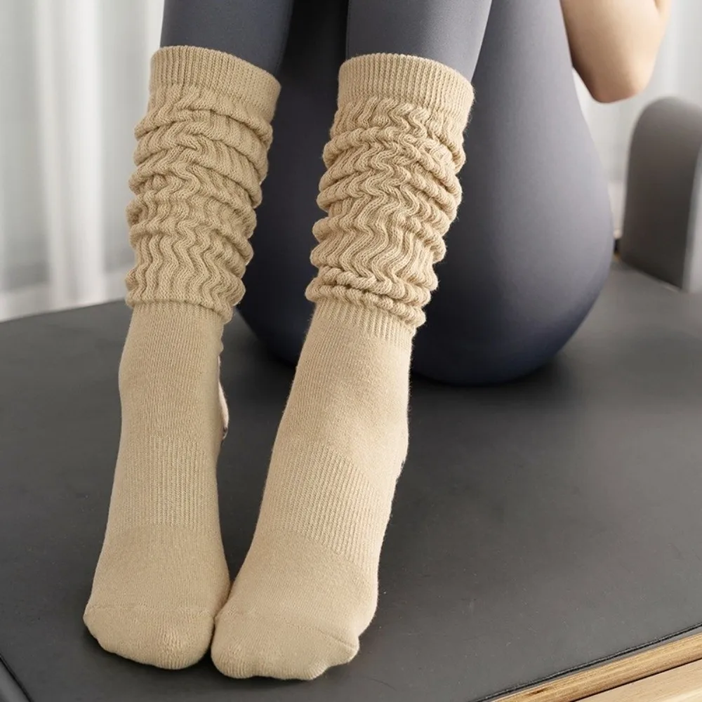 

1 пара противоскользящих силиконовых длинных носков для тренировок в тренажерном зале, хлопковые чулки, спортивные носки для танцев, дышащие носки для фитнеса