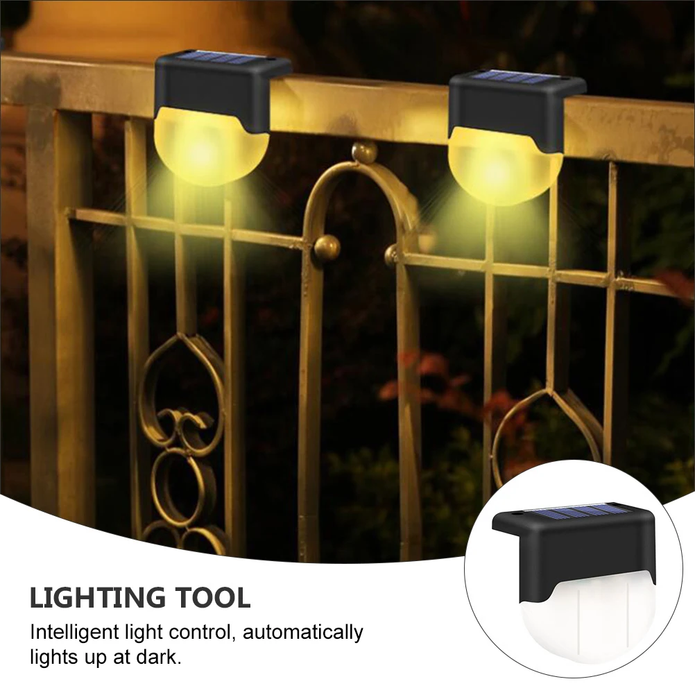 

4Pcs Solar Step Lights Wireless Black IP55 ABS Material Dark Control Multicolor Scenarios Outdoor Decoration Waterproof LED