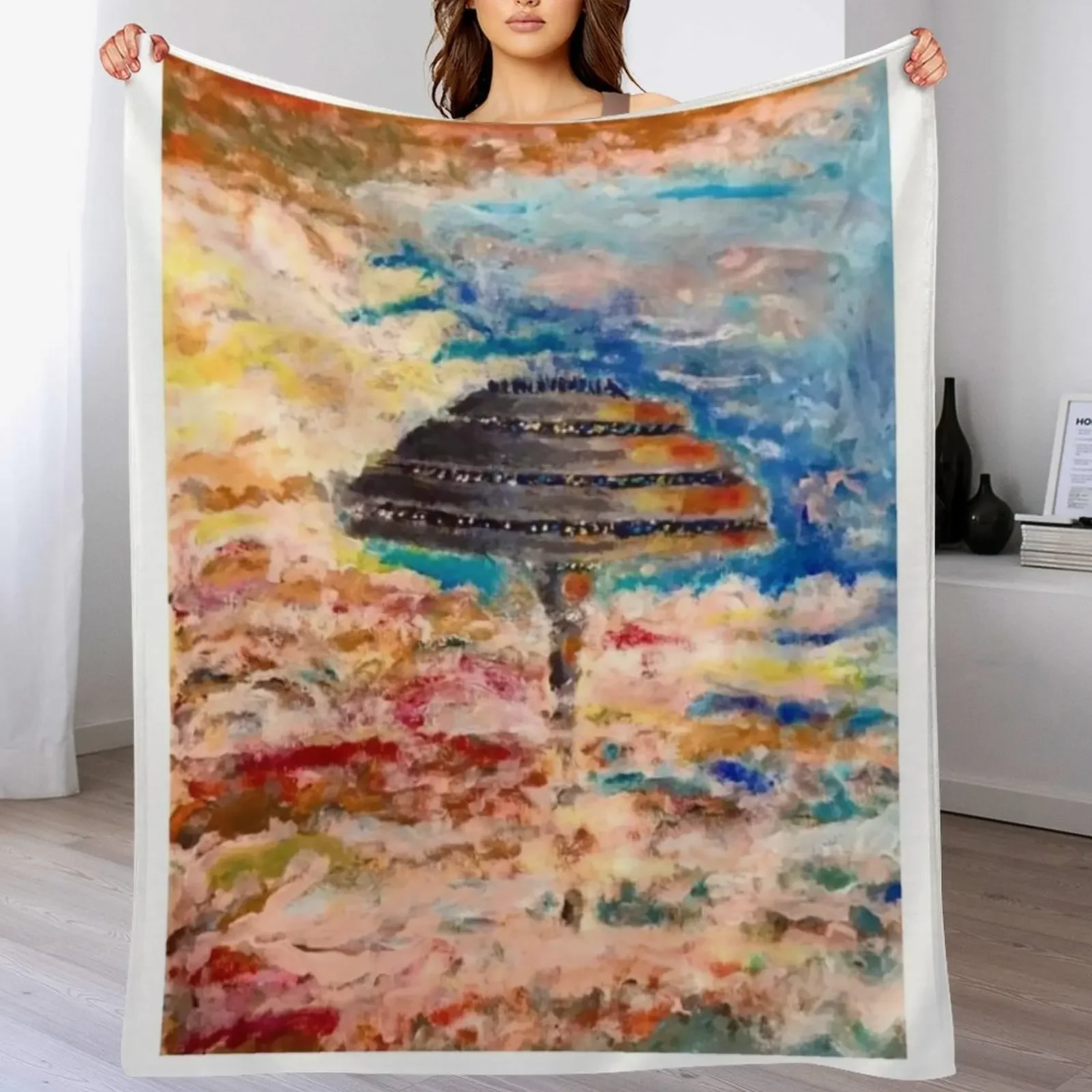 

Cloud city Throw Blanket Elegant Warm Throw Blanket for Hotel Home