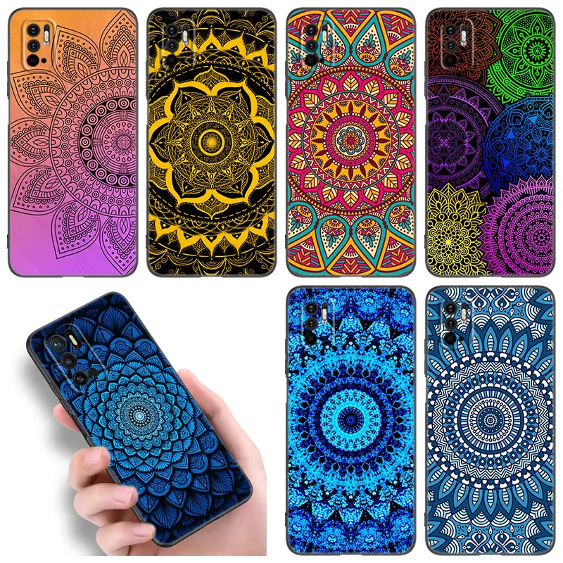 Mandala Chakra Yoga Phone Case For Xiaomi Redmi Note 11E 11T 5 6 7 8 9 10 11 Pro 11S 4G 10T 5G 9S 10S 8T Soft TPU Black Cover