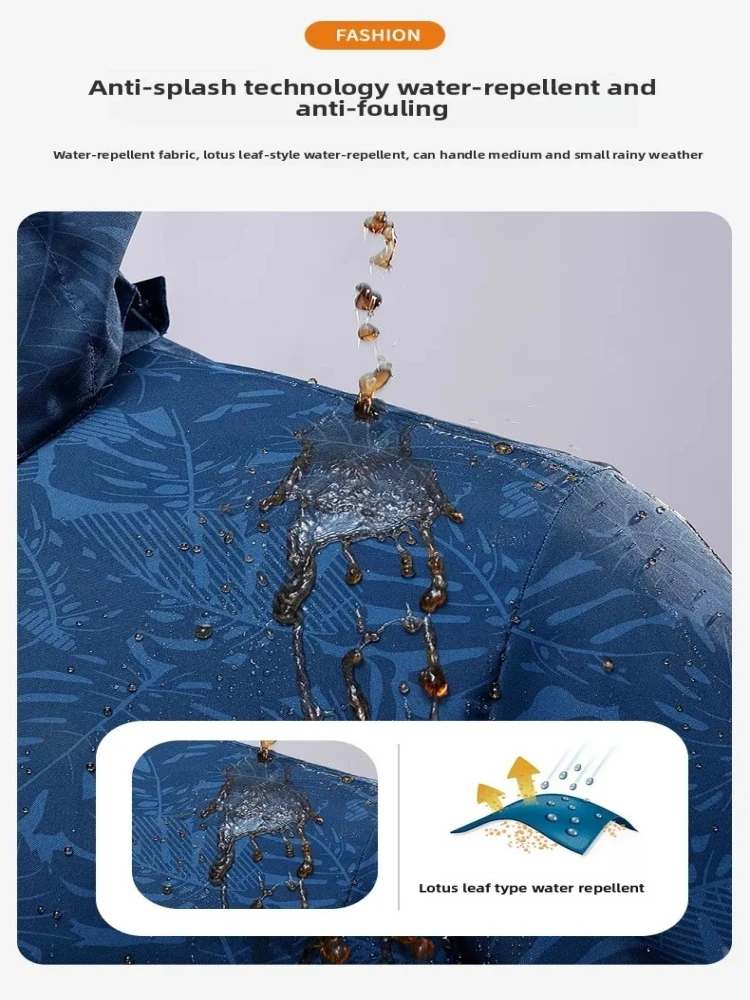 2025 Men's Casual Waterproof Windbreaker Jacket Full Zip Up Hooded Outdoor Hiking Coat For Autumn