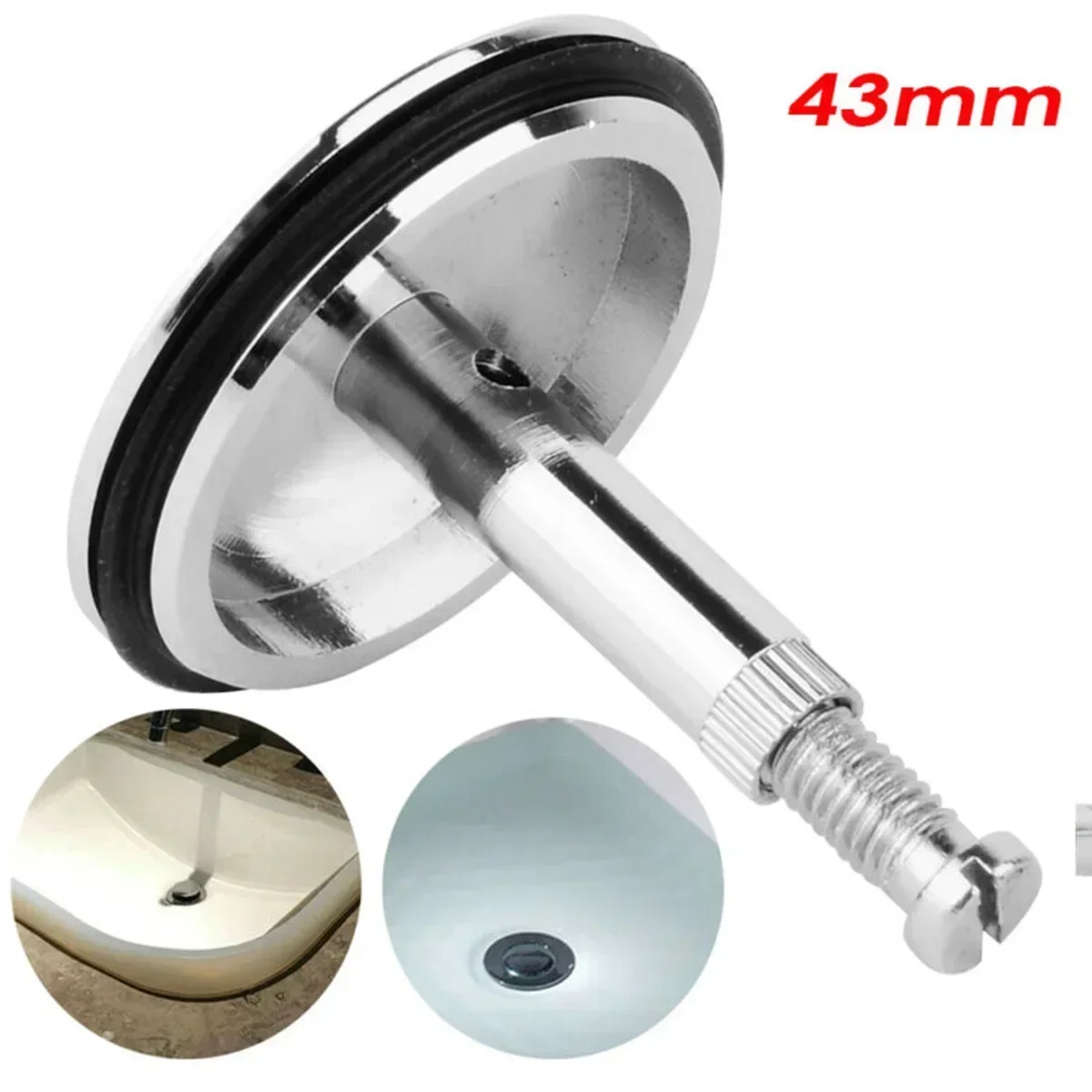 

43mm Brass Bathtub Plug Drain Plug Valve Bathtub Drain Pop-Up Stopper Bathroom Sink Bathtub Accessories