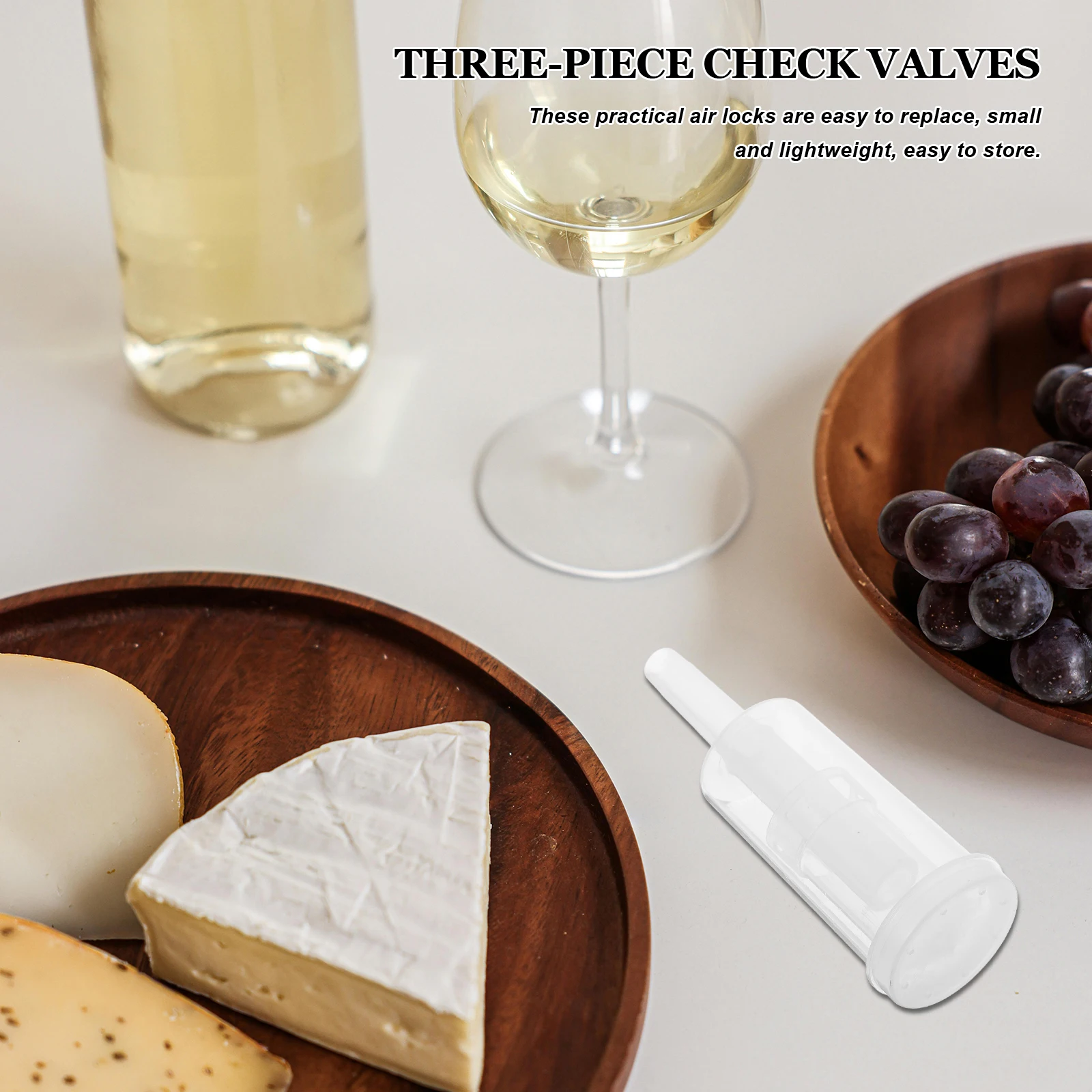 

6pcs Air -way Valves 3-Piece Home Brew Accessories PP Lids Kit Fermentation Supplies Easy Clean Professional Use