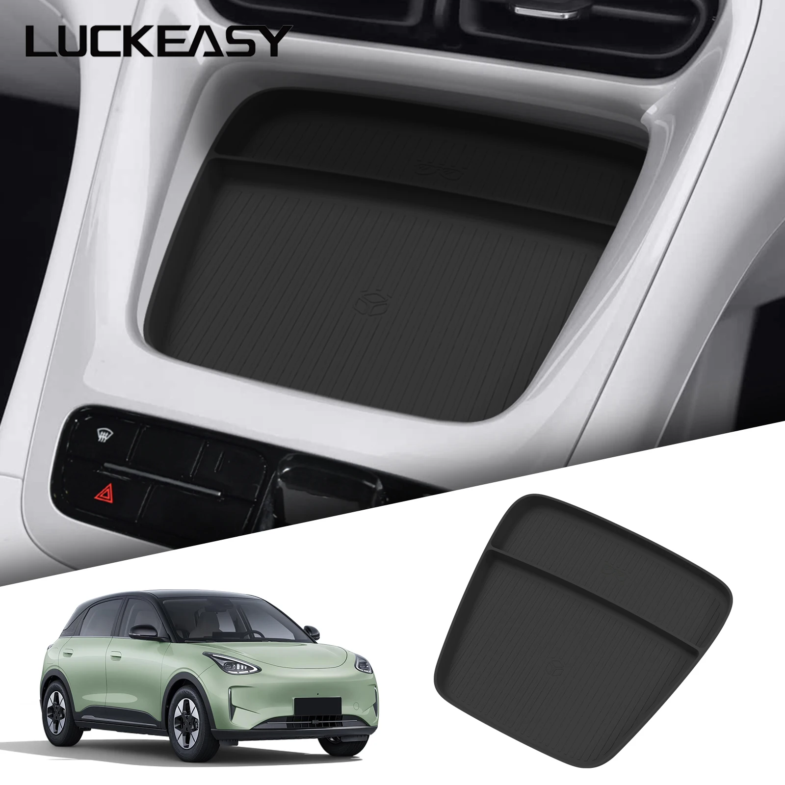 LUCKEASY für Geely EX2 2024 2025 2026 Mittelkonsolen-Aufbewahrungsmatte Auto-Innenausstattung Rutschfeste Schutzmatte
