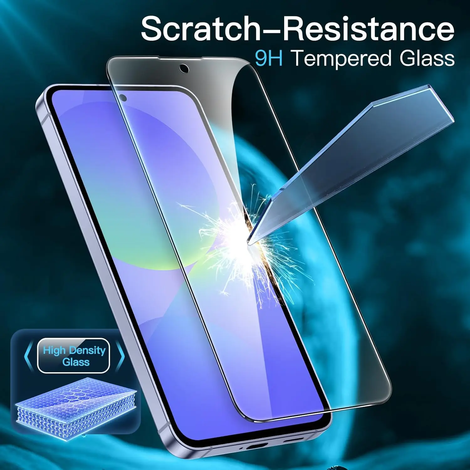 1/4Pcs Tempered Glass Screen Protector for Samsung Galaxy A37 - Smartphone Protection Suitable for Samsung A37 Series