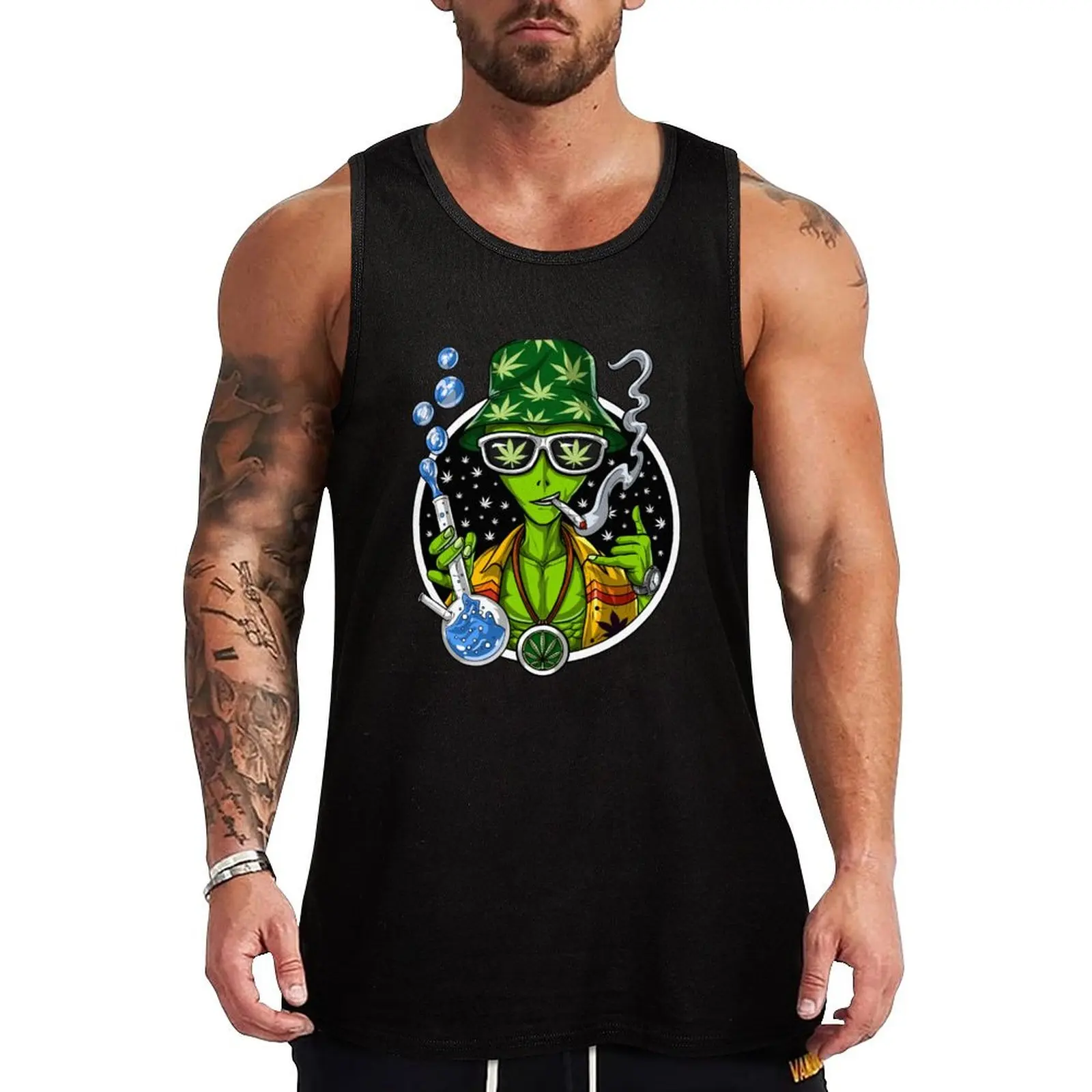 Weed Alien Stoner Tank Top Lightweight Casual Tank Top Loose Summer Sleeveless