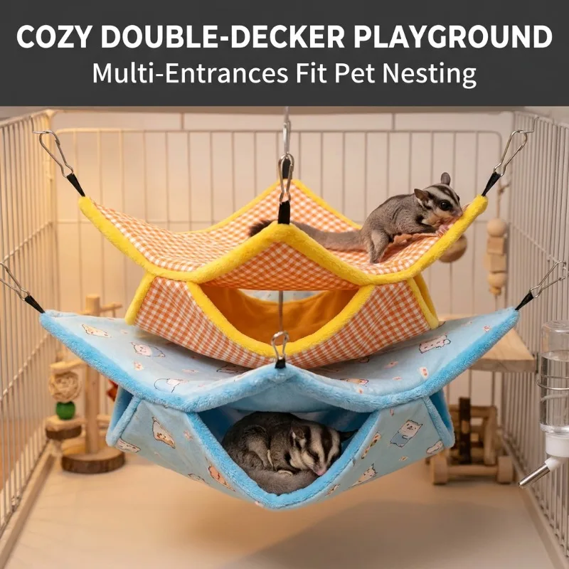 Winter warm double hammock, suitable for sugar mice and chipmunks