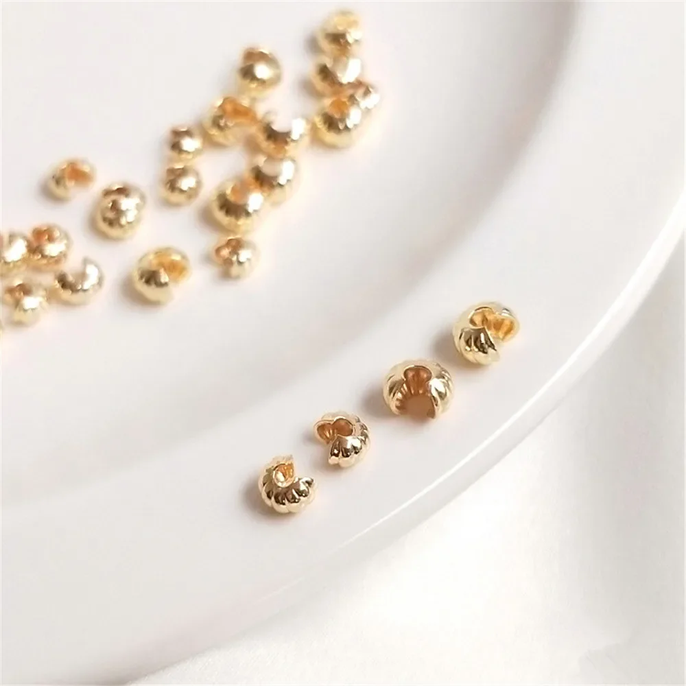 14K Gold Plated Pumpkin grain half moon bag buckle crescent C buckle bag positioning bead bracelet end buckle DIY