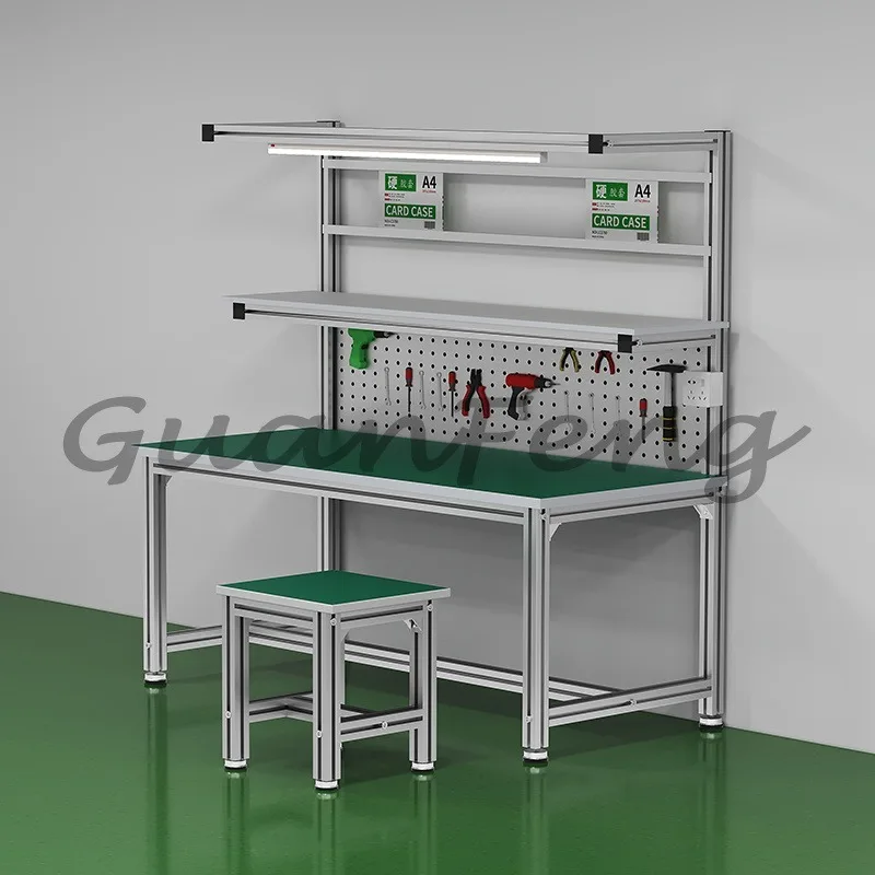 Anti‑Static Aluminum Profile Worktable Heavy‑Duty Workshop Assembly Bench Single/Double‑Sided Inspection Operating Workbench