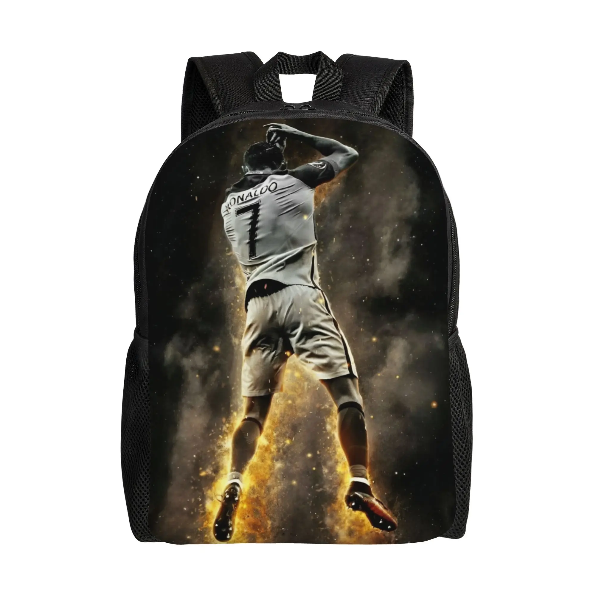

Football Backpack for Men Women Teenage C-CR7 High School Work Daypack College Shoulder Bag Sports