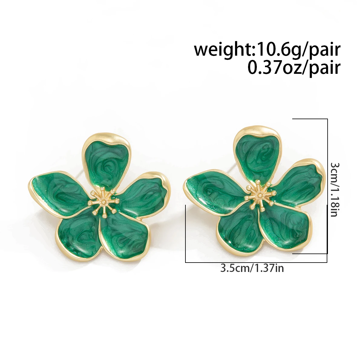Ingemark Romantic Kpop Oil Drip Colorful Petal Flower Stud Earrings for Women Wed Boho Piercing Earrings Aesthetic Y2K Jewelry