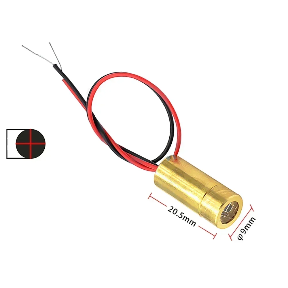 1PC Laser Head 650nm 9mm 3V 50mW Laser Cross Diode Module Red Copper Head Line / Point / Cross Laser Diode
