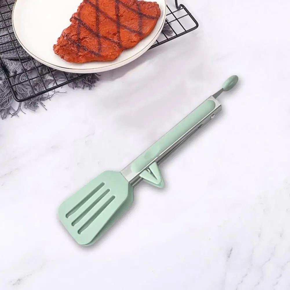 Bracket Design Food Tong Stainless Steel Food Tongs with Silicone Tip for Bbq Baking Cooking Non Stick Kitchen for Fish for Home