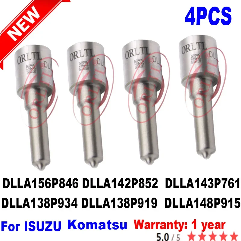 

4 PCS DLLA148P915 DLLA156P846 DLLA142P852 DLLA143P761 DLLA138P934 DLLA138P919 FOR DENSO ISUZU Komatsu Diesel Injector Nozzle