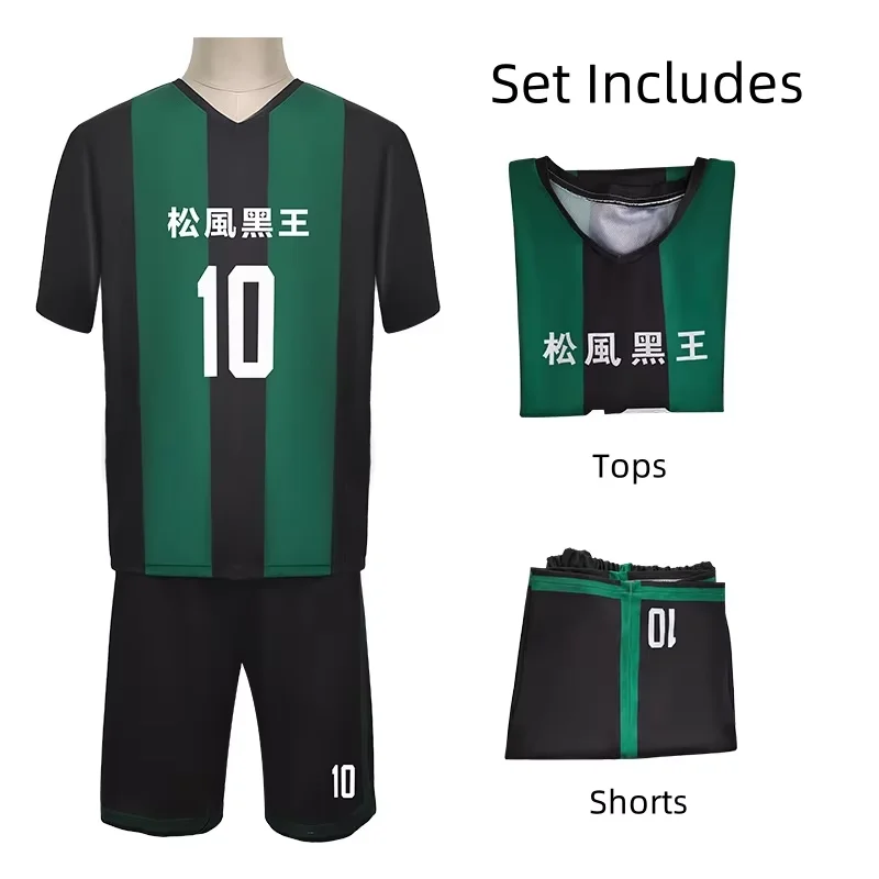 Anime azul bloqueioyosuke cosplay trajes camisa de futebol kira ryosuke uniforme de futebol topos shorts traje de festa de halloween