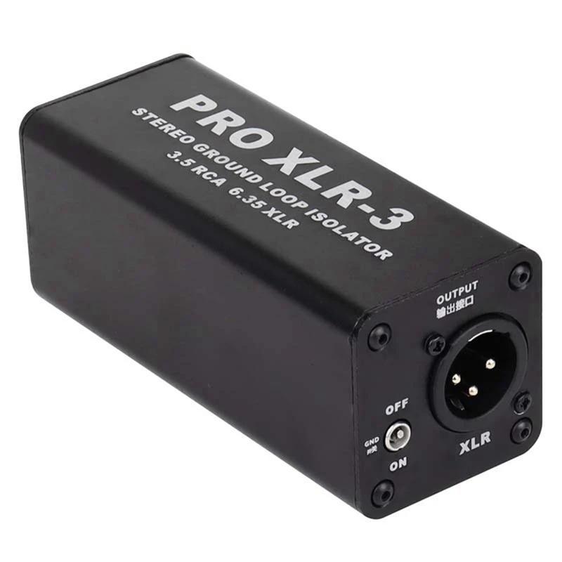 PRO XLR-3 Professional Stereo Ground Loop Isolator 3.5 RCA 6.35 XLR Audio Noise Filter Noise Suppressor Isolator For PC