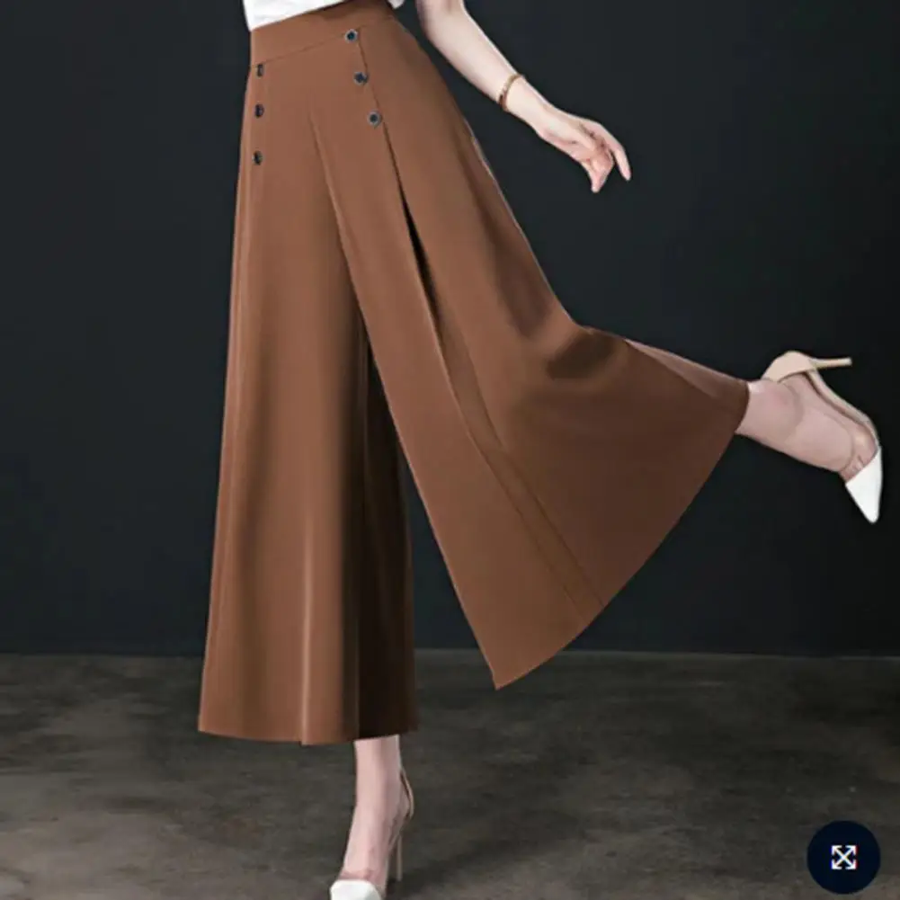 Chic Lady Trousers Oversized Women Skirt Pants Solid Color Match Top OL Style Commute Skirt Pants