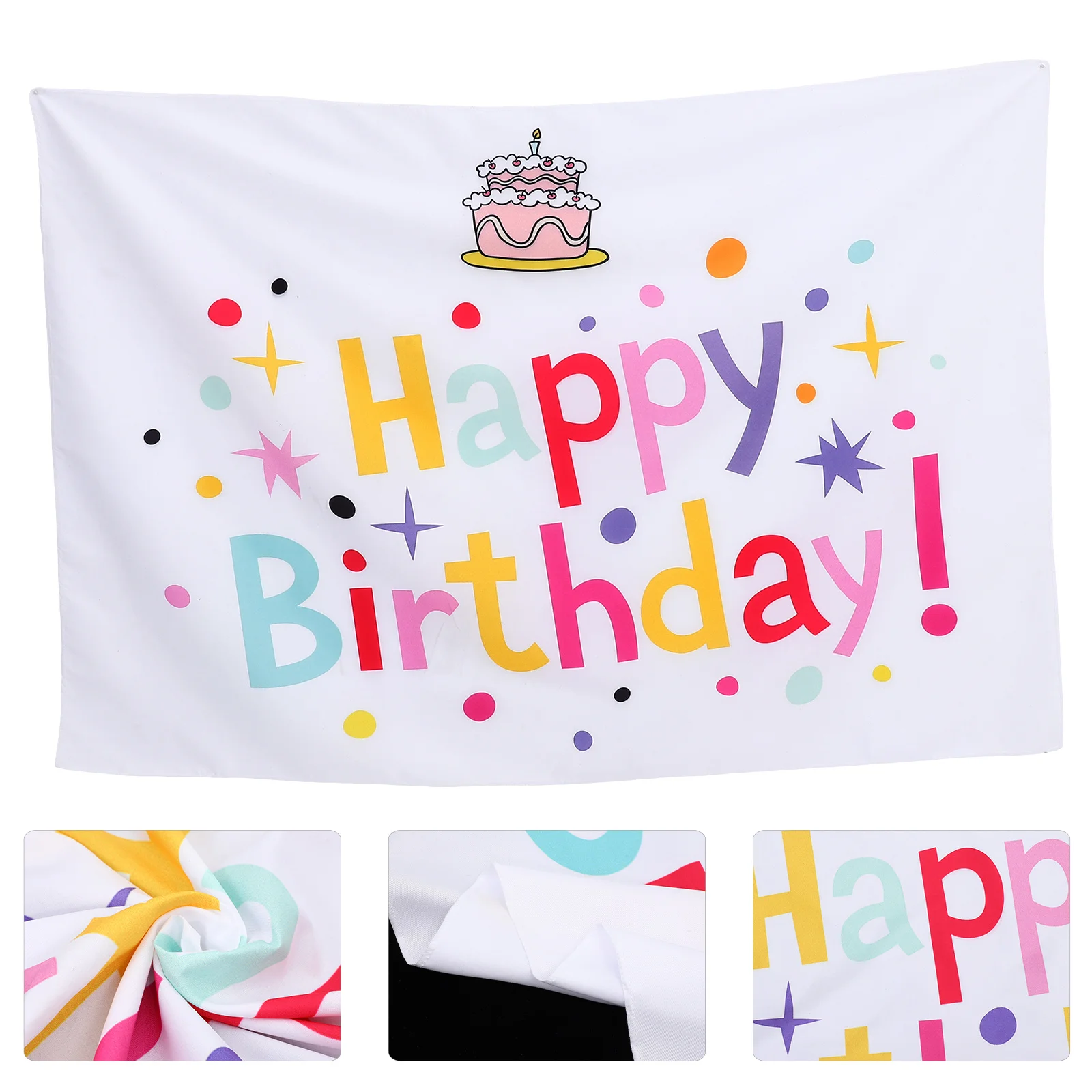 

Birthday Backdrop Cloth 5X7Ft Premium Polyester Lightweight Non-Fading Photography Background For Party Home Wall Hanging