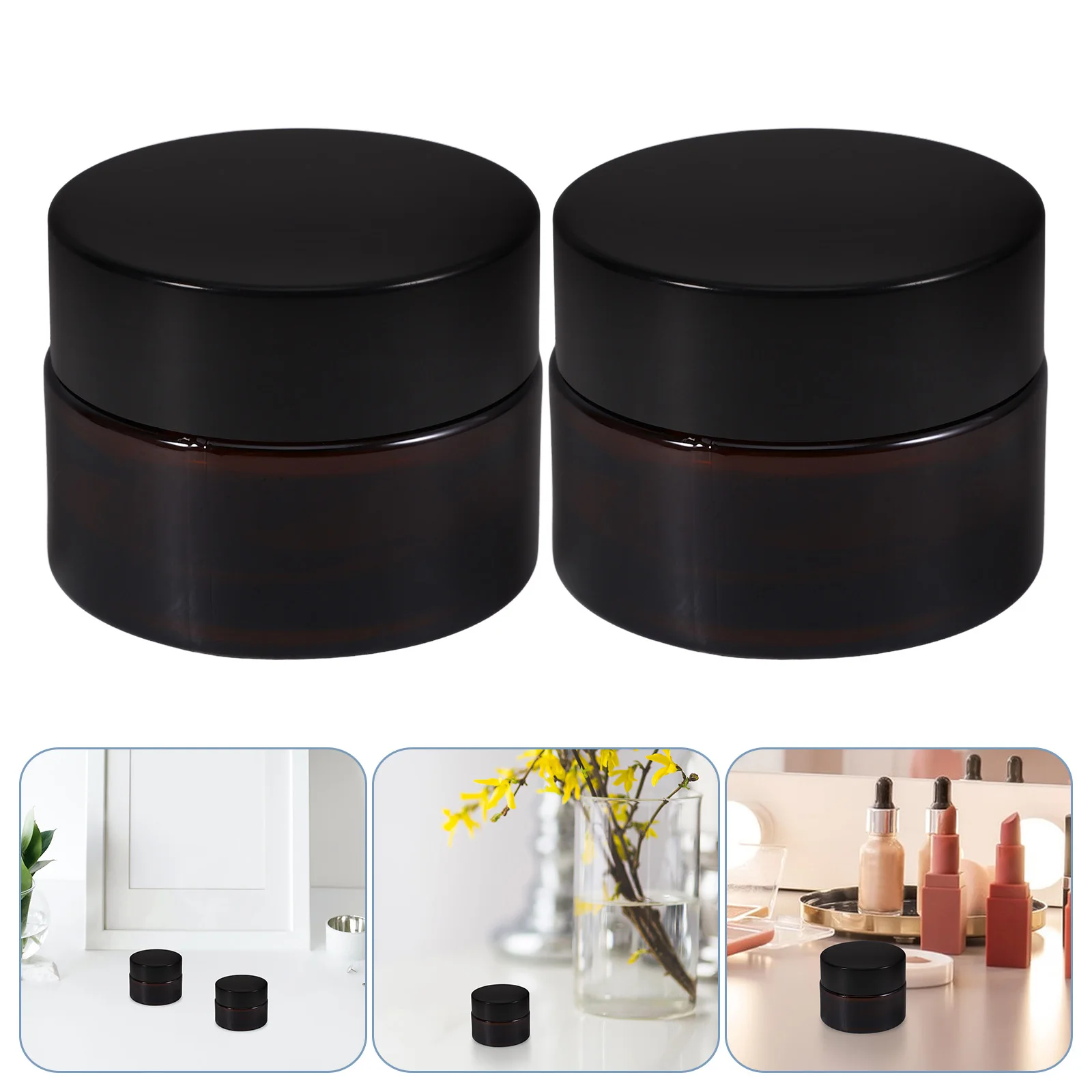 

6Pcs Glass Cream Jars Durable PP Elegant Refillable Small Containers Travel Skincare Cream Jar Travel Jars