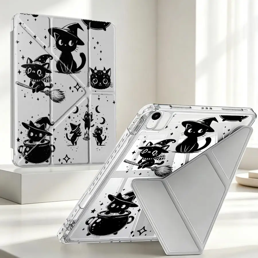 Cute Cat Lovely Tablet Case For iPad 11th Air 8 M2 M3 3 9th Pro 13 2025 2026 Mini 7 6 5 12th 10th Gen With Pen Slot Cover