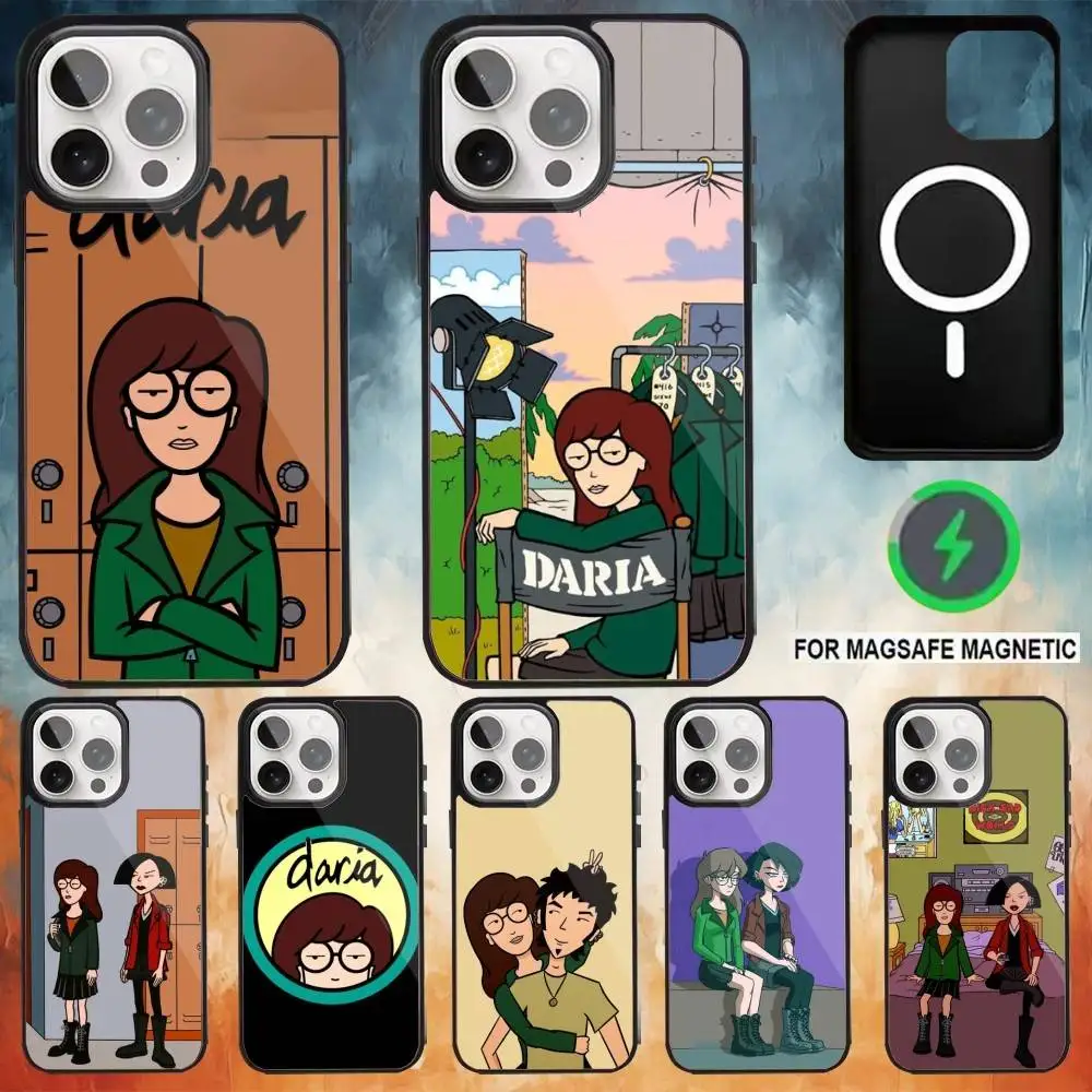

Cartoon D-Daria Phone Case For iPhone17,16,15,14,13,12,11 Plus,Pro Max Magnetic For Magsafe Wireless Charging